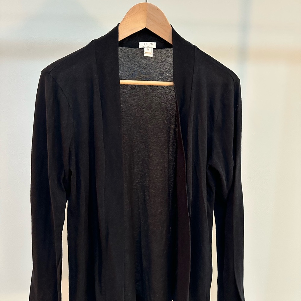 J. Crew Black Open Front Cardigan